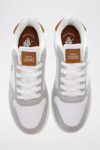 Zapatillas de piel Steve - Blanco y marrón