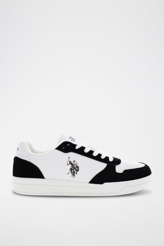 Zapatillas de piel Steve - Blanco y negro