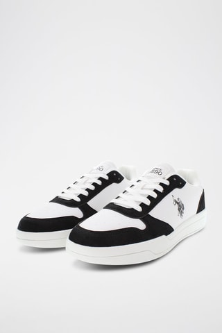 Zapatillas de piel Steve - Blanco y negro