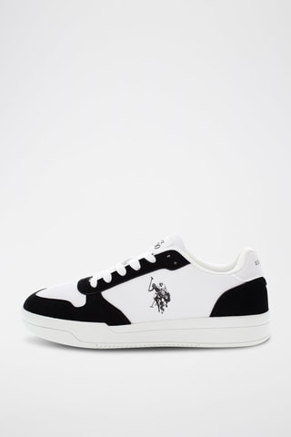 Zapatillas de piel Steve - Blanco y negro