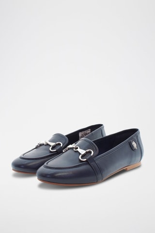 Mocasines de piel Chery - Azul y plateado