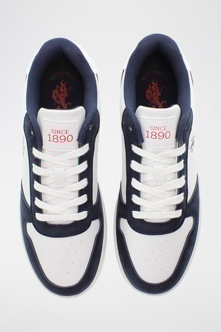 Zapatillas de piel Steve - Blanco y azul