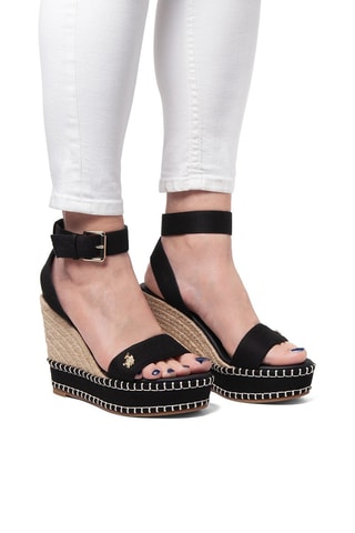 Sandalias de cuña Aylin - Negro