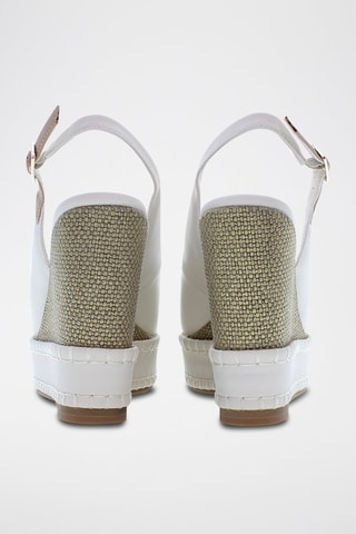 Sandalias de piel de cuña Aylin - Blanco y verde