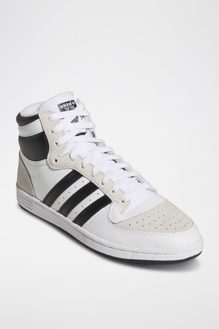 Chaussures de basketball montantes en cuir Top Ten RB - Blanc et noir