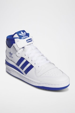 Baskets montantes en cuir - Blanc et bleu roi