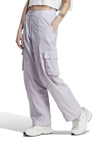 Pantalon cargo taille haute Gris clair