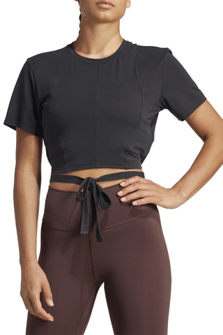 T-shirt cropped de yoga - Noir