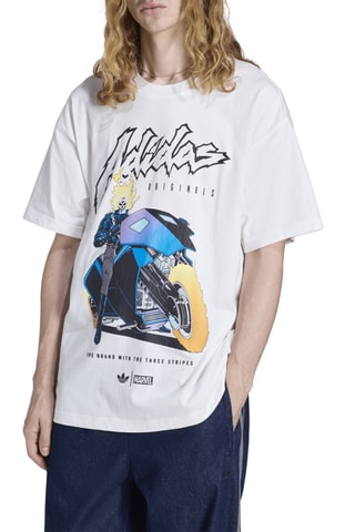 T-shirt oversize Ghost Rider Marvel - Blanc