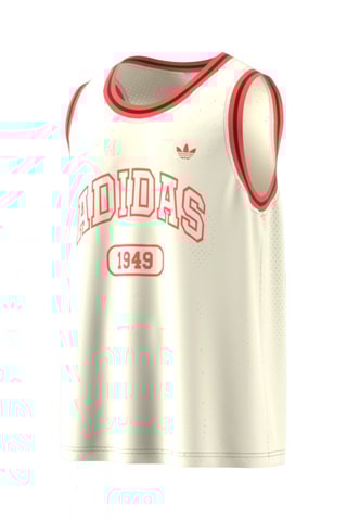 Maillot de basketball loose - Ecru et rouge