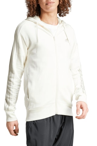 Sweat à capuche - Blanc et taupe