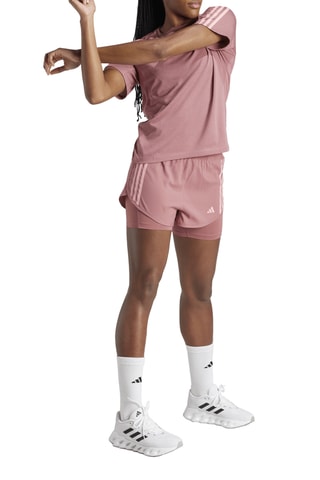 Short 2-en-1 de running Own the run - Rose