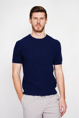T-shirt en coton biologique - Bleu marine