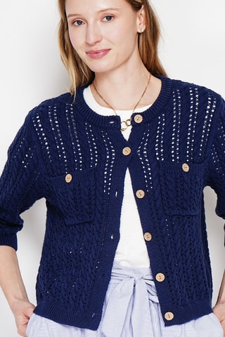 Gilet en coton biologique - Bleu marine