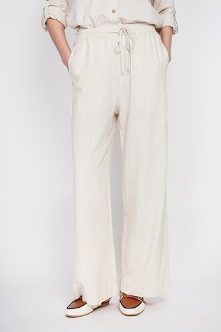 Pantalon large en lin - Beige