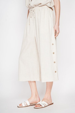 Pantacourt en lin - Beige