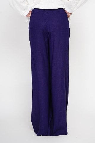 Pantalon ample en lin - Bleu marine