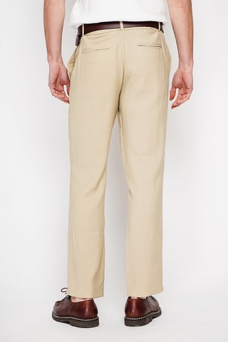 Pantalon droit en lin - Marron