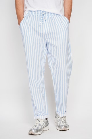 Pantalon droit en lin - Bleu