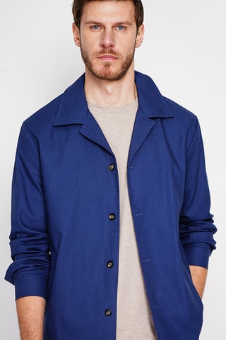 Veste en lin - Bleu marine