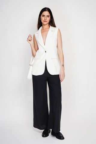 Veste sans manches en lin - Blanc