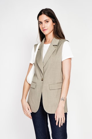 Veste sans manches en lin - Kaki