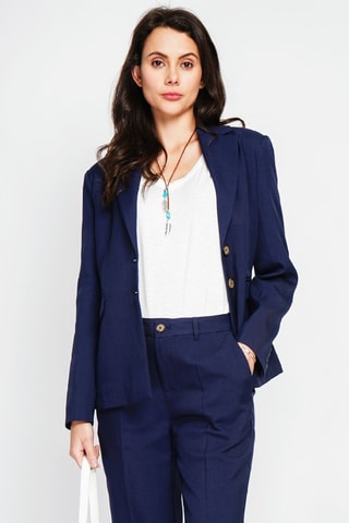 Veste en lin - Bleu marine