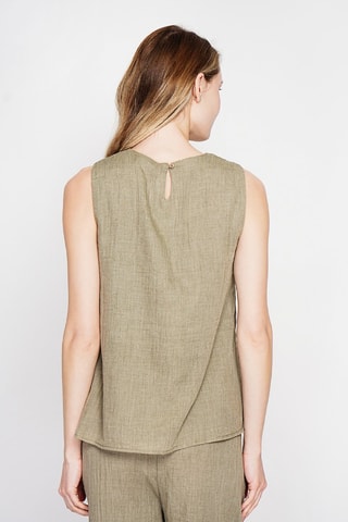 Top en lin - Kaki
