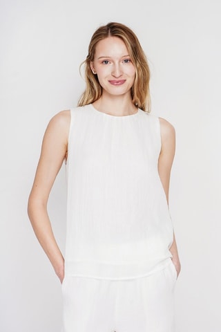 Top en lin - Blanc
