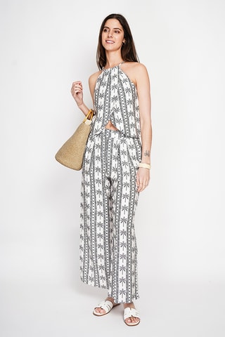 Top portefeuille en lin - Noir