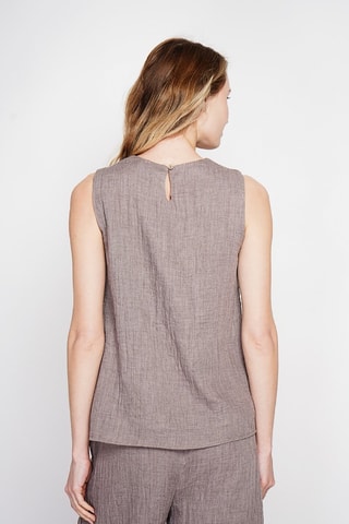 Top en lin - Marron