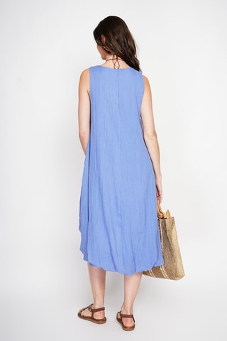 Robe boule en lin - Bleu