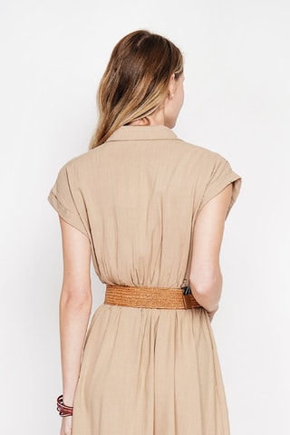 Robe patineuse en lin - Marron