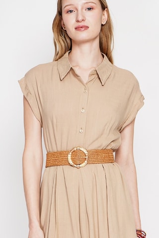 Robe patineuse en lin - Marron