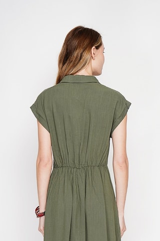 Robe patineuse en lin - Kaki