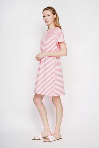 Robe droite en lin - Rose