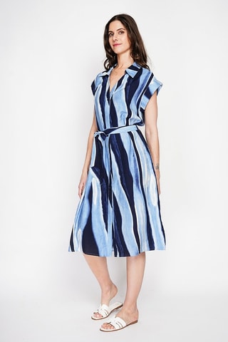 Robe chemise en lin - Bleu