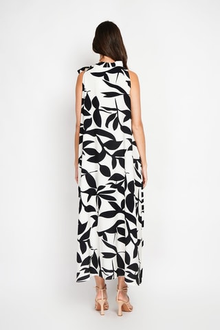 Robe longue - Noir et beige