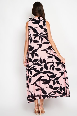 Robe longue - Noir et rose