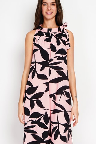 Robe longue - Noir et rose