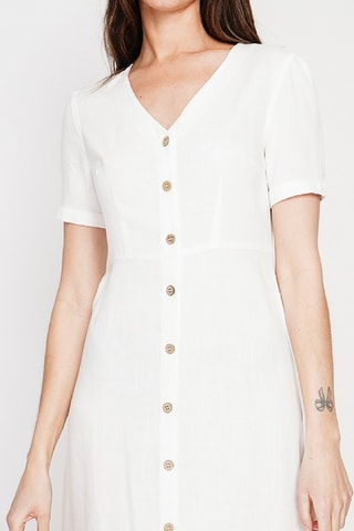 Robe chemise en lin - Blanc