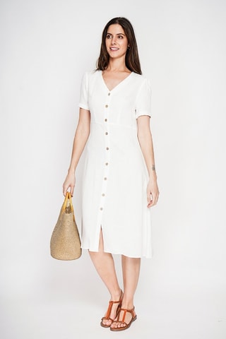 Robe chemise en lin - Blanc