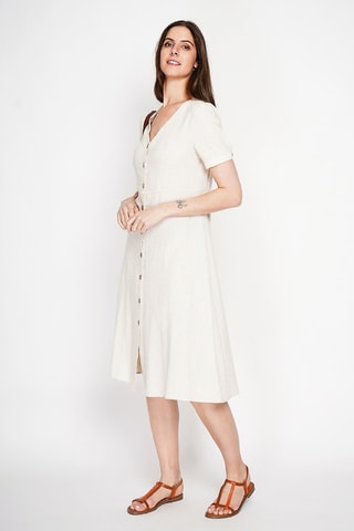 Robe chemise en lin - Beige