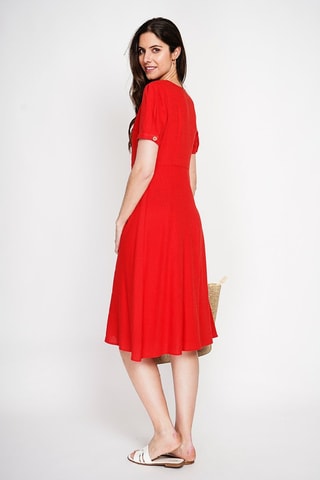 Robe chemise en lin - Rouge