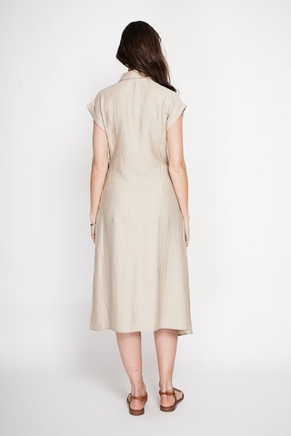 Robe portefeuille en lin - Beige