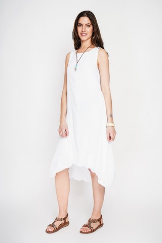 Robe boule en lin - Blanc