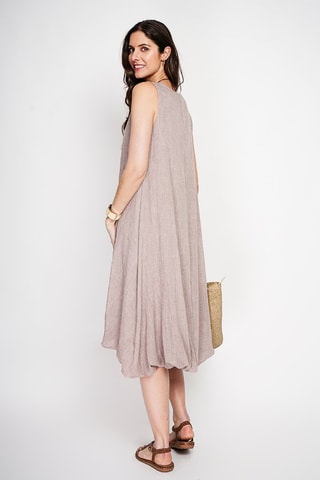 Robe boule en lin - Beige