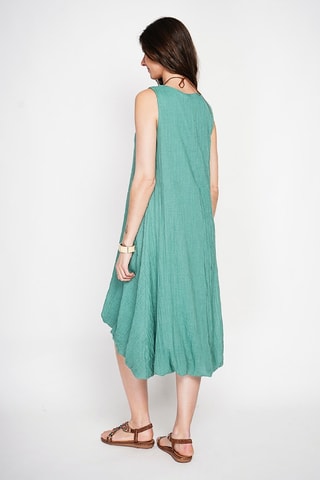 Robe boule en lin - Bleu