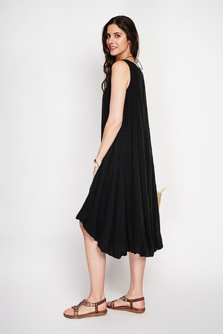 Robe boule en lin - Noir