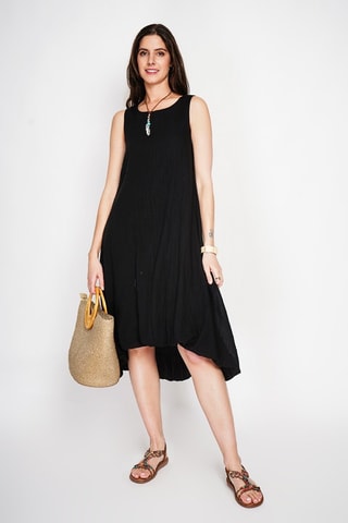 Robe boule en lin - Noir
